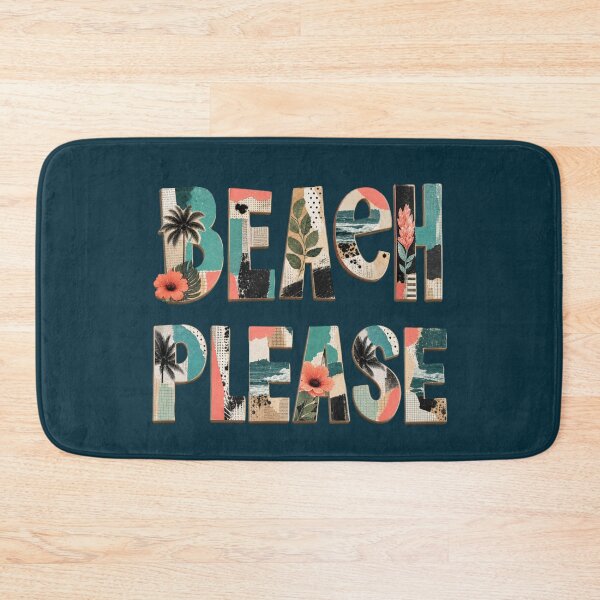 Item preview, Beach Please Retro Collage Coastal Typography designed and sold by NosandEdgy.