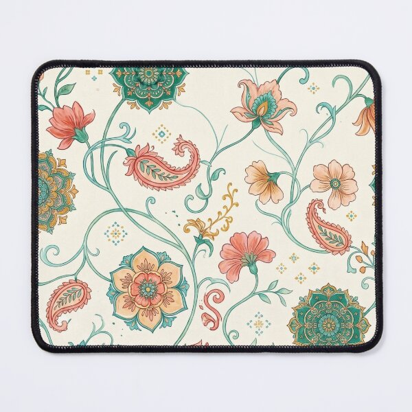 Item preview, Mandala Floral Medallion Pattern | Paisley Flowers & Leafy Vine Textile Design | Bohemian Botanical Print designed and sold by Softbear Atelier.