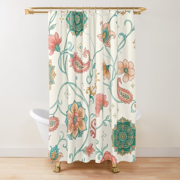 Item preview, Mandala Floral Medallion Pattern | Paisley Flowers & Leafy Vine Textile Design | Bohemian Botanical Print designed and sold by Softbear Atelier.