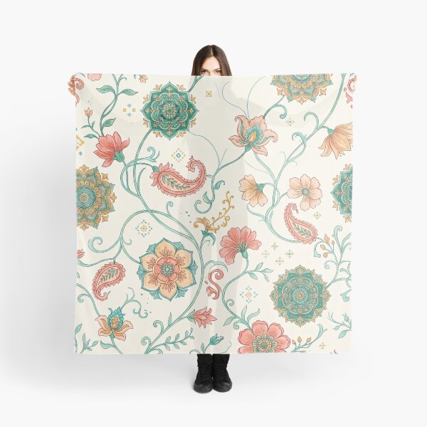 Item preview, Mandala Floral Medallion Pattern | Paisley Flowers & Leafy Vine Textile Design | Bohemian Botanical Print designed and sold by Softbear Atelier.