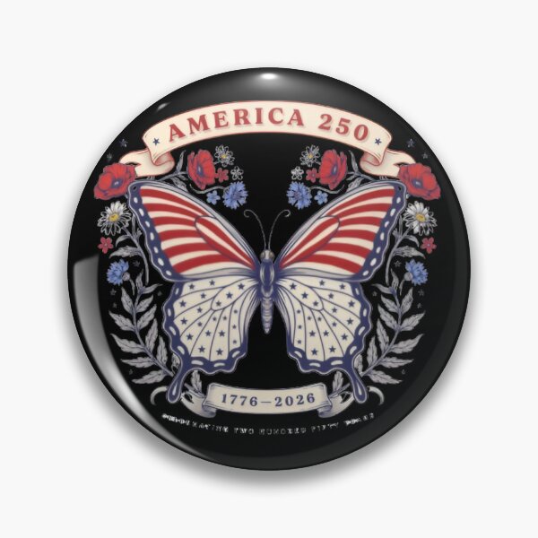 Item preview, America 250 Butterfly, Patriotic Coquette Butterfly 1776-2026, USA 250th Anniversary Vintage Floral designed and sold by Zizo-DR44.