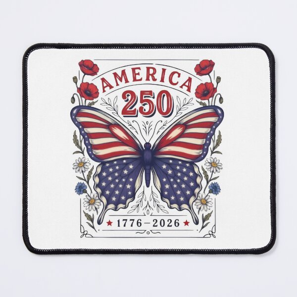Item preview, America 250 Butterfly, Vintage Patriotic Butterfly 1776-2026, USA Semiquincentennial Floral American Flag Graphic designed and sold by Zizo-DR44.