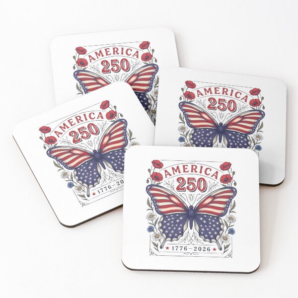 Item preview, America 250 Butterfly, Vintage Patriotic Butterfly 1776-2026, USA Semiquincentennial Floral American Flag Graphic designed and sold by Zizo-DR44.