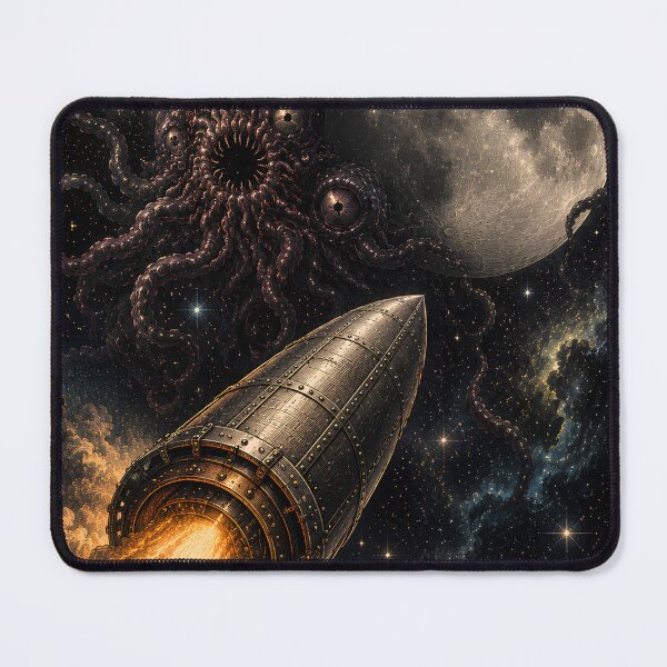 Item preview, From the Earth to the Moon Meets Azathoth | Jules Verne x Lovecraft Cosmic Horror Vintage Engraving designed and sold by Extravanganzza.