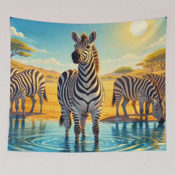 Item preview, Plains Zebra Digital African Savanna Animal Art designed and sold by kakarikihill.