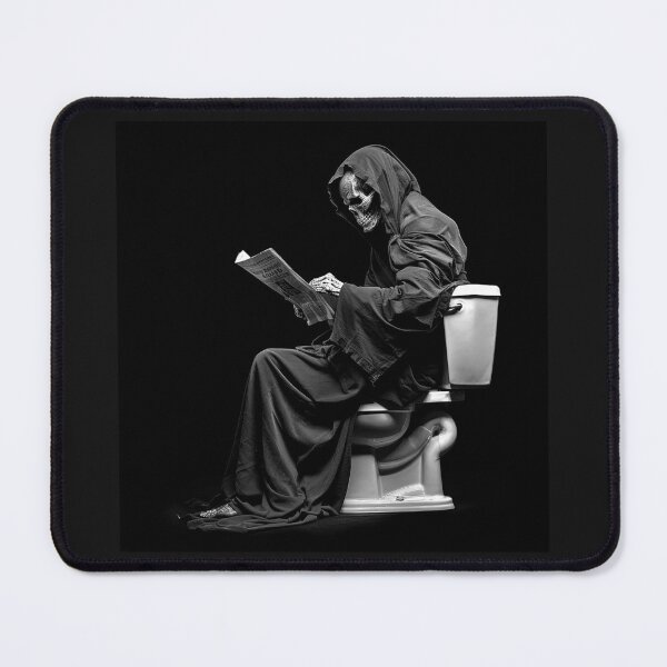Item preview, Grim Reaper Reading on Toilet Funny Gothic Bathroom Humor designed and sold by inkoutninja.