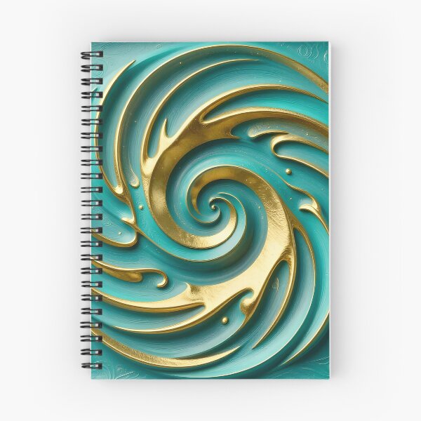 Item preview, Abstract Turquoise and Gold Spiral designed and sold by Vicky Brago-Mitchell®.