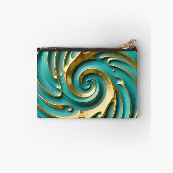 Item preview, Abstract Turquoise and Gold Spiral designed and sold by Vicky Brago-Mitchell®.