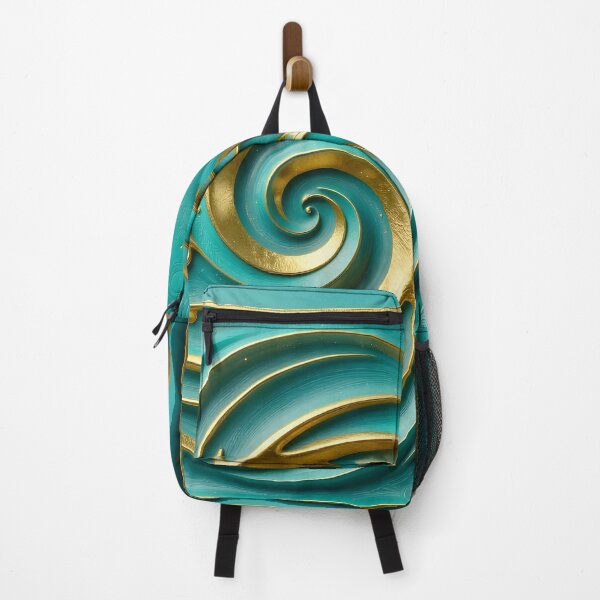Item preview, Abstract Turquoise and Gold Spiral designed and sold by Vicky Brago-Mitchell®.