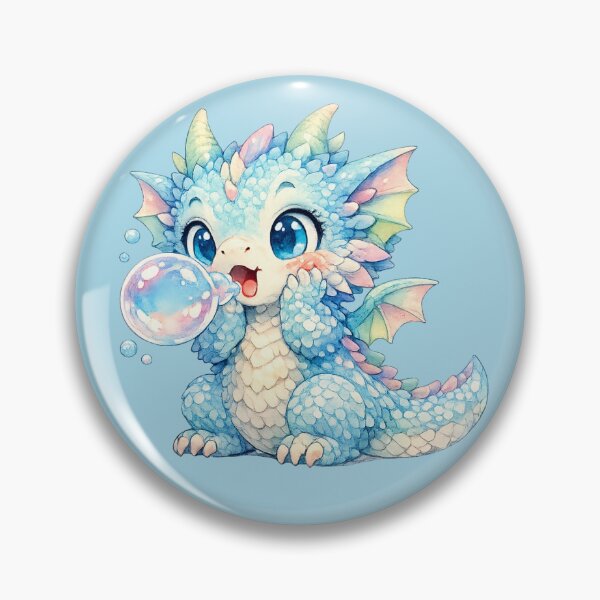 Item preview, Chibi Baby Dragon Illustration – Cute Bubble-Breathing Candy Dragon Art designed and sold by MagicMakerPh.