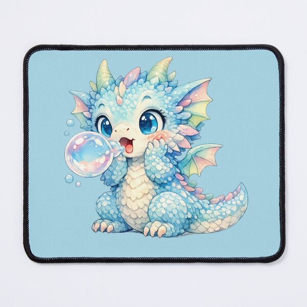 Item preview, Chibi Baby Dragon Illustration – Cute Bubble-Breathing Candy Dragon Art designed and sold by MagicMakerPh.
