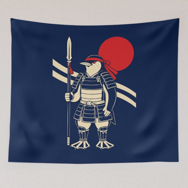 Item preview, Ukiyo-E Samurai Penguin Sentinel Guard designed and sold by KungPowUnicorn.