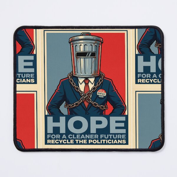 Item preview, Hope for a Cleaner Future Recycle the Politicians Vintage Satirical Election Poster Funny Trash Can Helmet Political Humor Sticker designed and sold by Bhaskar Digital Art.