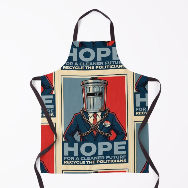 Item preview, Hope for a Cleaner Future Recycle the Politicians Vintage Satirical Election Poster Funny Trash Can Helmet Political Humor Sticker designed and sold by Bhaskar Digital Art.