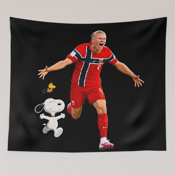 Item preview, Snoopy vs Erling Haaland Norway Team Soccer Fans designed and sold by Har-vee.