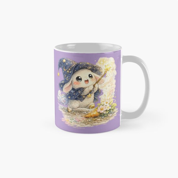 Item preview, Kawaii Wizard Rabbit Illustration – Cute Magic Carrot-to-Flower Bunny Art designed and sold by MagicMakerPh.