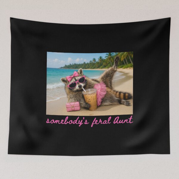 Item preview, Somebody Feral Aunt Raccoon Coffee Sarcastic Animal Humor designed and sold by leocreatives.