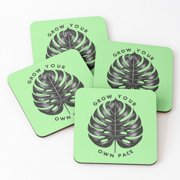 Item preview, Minimalist Monstera Leaf Grow Your Own Pace designed and sold by Nadiename.
