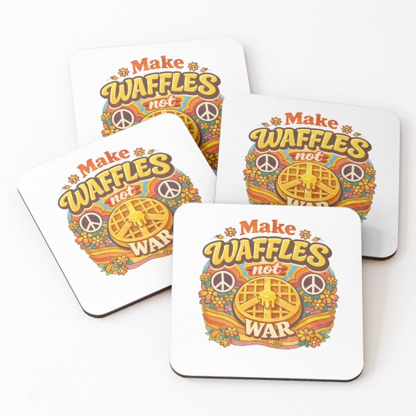 Item preview, Retro Make Waffles Not War Groovy Peace Sign Foodie Design designed and sold by ICANTWithoutCOFFEE.