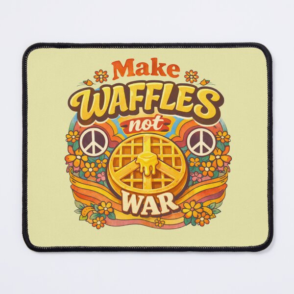 Item preview, Retro Make Waffles Not War Groovy Peace Sign Foodie Design designed and sold by ICANTWithoutCOFFEE.
