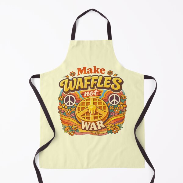 Item preview, Retro Make Waffles Not War Groovy Peace Sign Foodie Design designed and sold by ICANTWithoutCOFFEE.