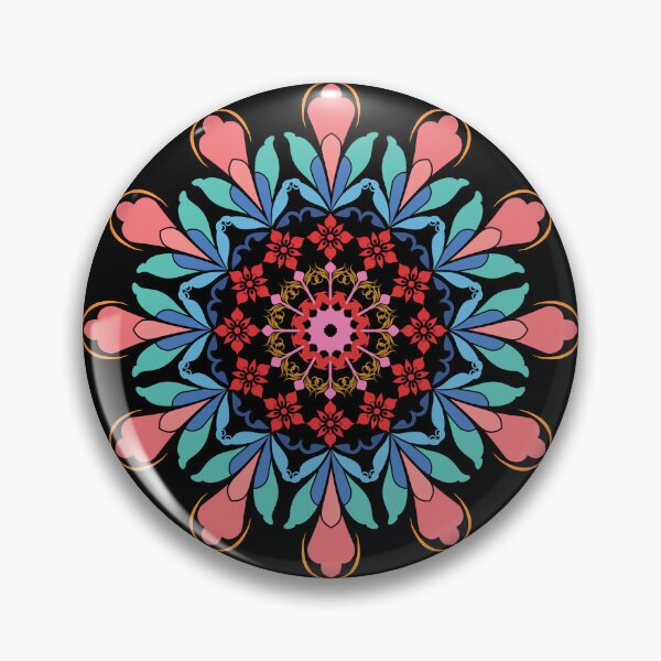 Item preview, Elegant pastel decorative floral mandala ornament isolated on black background designed and sold by PowerAntShop.