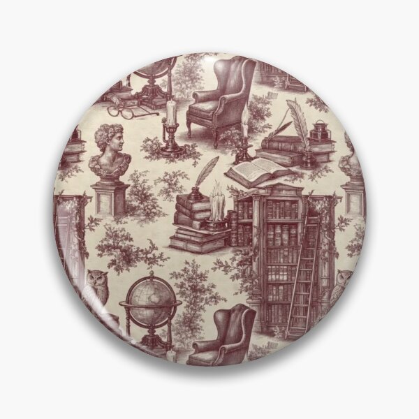 Item preview, Old Library Candlelit Toile Pattern Dark Academia designed and sold by StickyGuys.