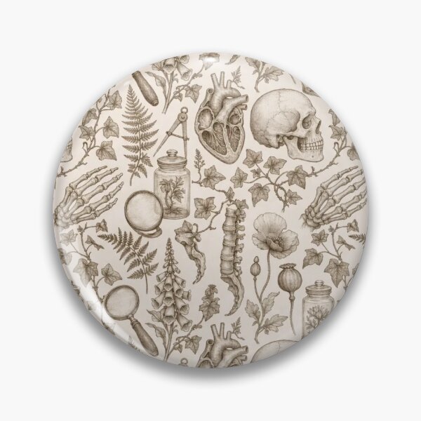 Item preview, Anatomical Botanical Study Toile Pattern Vintage Academia designed and sold by StickyGuys.