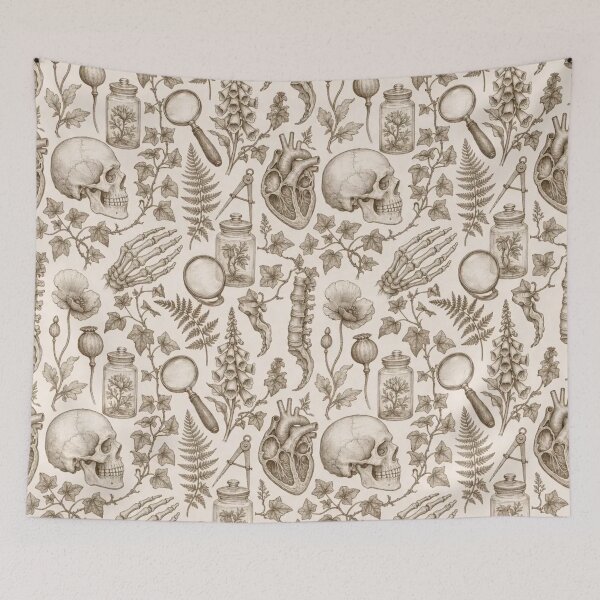 Item preview, Anatomical Botanical Study Toile Pattern Vintage Academia designed and sold by StickyGuys.