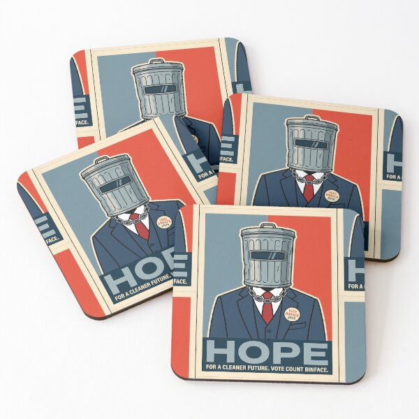Item preview, Hope for a Cleaner Future Vintage Political Satire Poster Funny Trash Can Helmet Election Humor Campaign Sticker designed and sold by Bhaskar Digital Art.