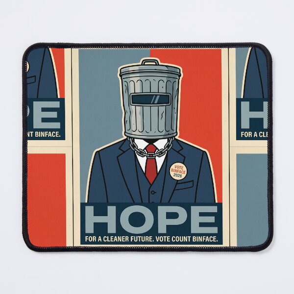 Item preview, Hope for a Cleaner Future Vintage Political Satire Poster Funny Trash Can Helmet Election Humor Campaign Sticker designed and sold by Bhaskar Digital Art.