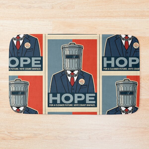 Item preview, Hope for a Cleaner Future Vintage Political Satire Poster Funny Trash Can Helmet Election Humor Campaign Sticker designed and sold by Bhaskar Digital Art.