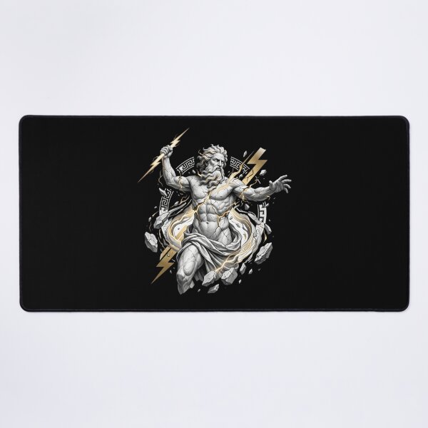 Item preview, Greek God Zeus Statue Breaking with Golden Lightning designed and sold by Clay Artista.
