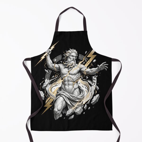 Item preview, Greek God Zeus Statue Breaking with Golden Lightning designed and sold by Clay Artista.