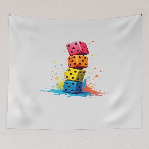 Item preview, Colorful Stacked Dice Splash | Board Game & Tabletop Gaming T-Shirt designed and sold by TheAllInStore.