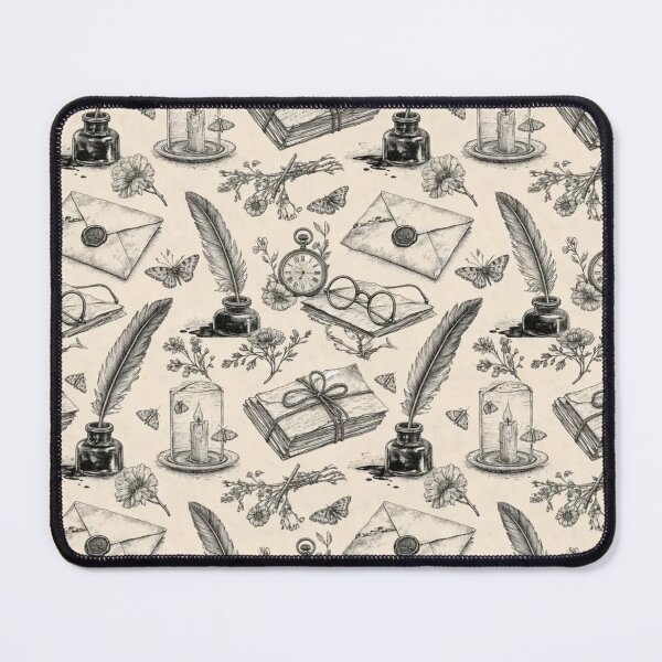 Item preview, Quill Ink Letters Toile Pattern Romantic Poetcore designed and sold by StickyGuys.