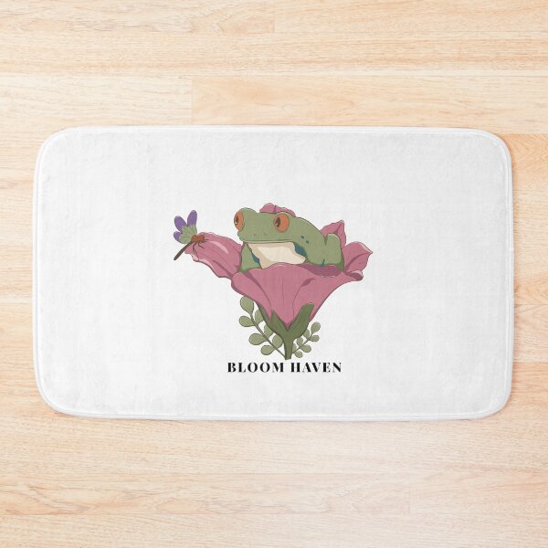 Item preview, Tree Frog & Dragonfly on Pink Flower | Botanical Cottagecore Nature Illustration designed and sold by Zymetryart.