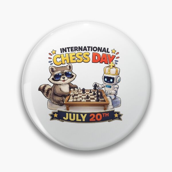 Item preview, International Chess Day Raccoon vs Robot Art designed and sold by SNC3421.