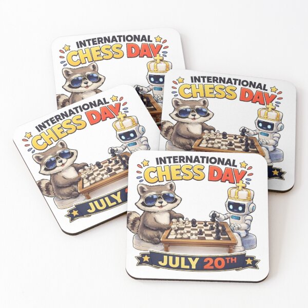 Item preview, International Chess Day Raccoon vs Robot Art designed and sold by SNC3421.