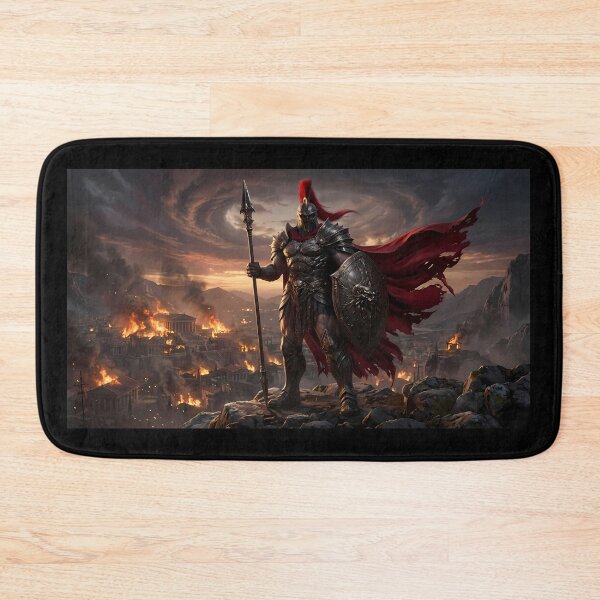 Item preview, Epic Spartan Warrior Red Cape Battlefield designed and sold by GalleryBrisArt.