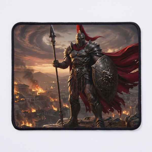 Item preview, Epic Spartan Warrior Red Cape Battlefield designed and sold by GalleryBrisArt.