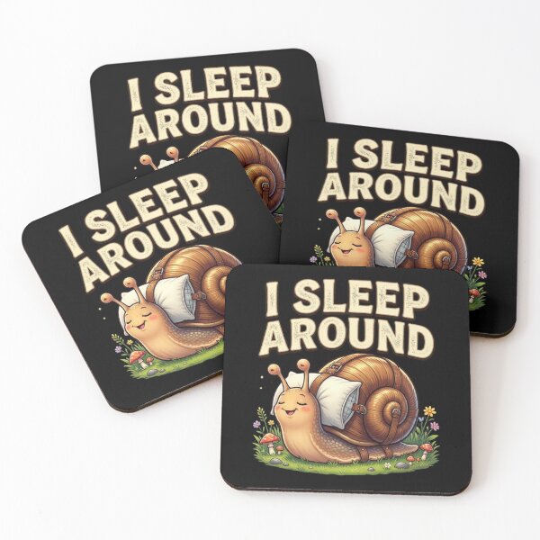 Item preview, Funny Sleeping Snail – I Sleep Around Cute Camping Pun Design designed and sold by Don't Crack Art.