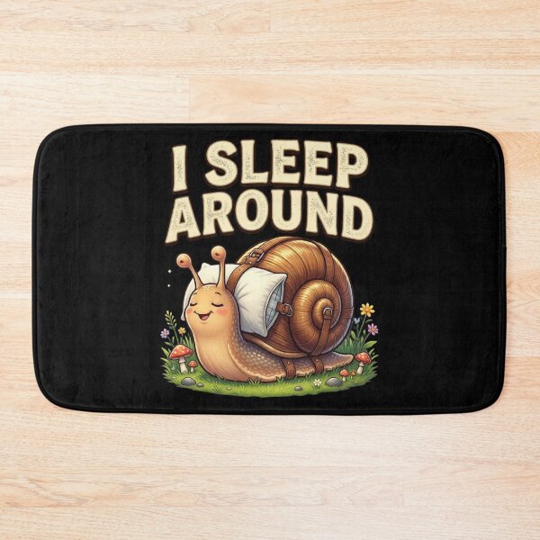 Item preview, Funny Sleeping Snail – I Sleep Around Cute Camping Pun Design designed and sold by Don't Crack Art.