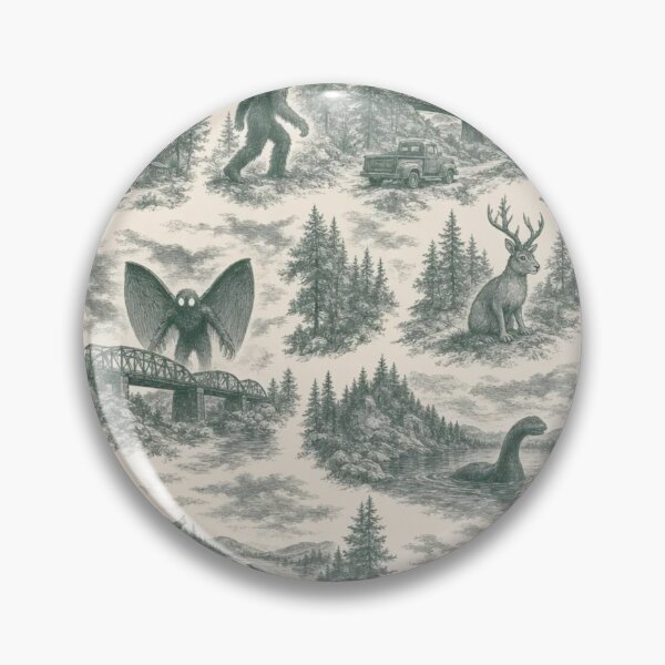 Item preview, Cryptid Sightings Toile Pattern Vintage Folklore designed and sold by StickyGuys.