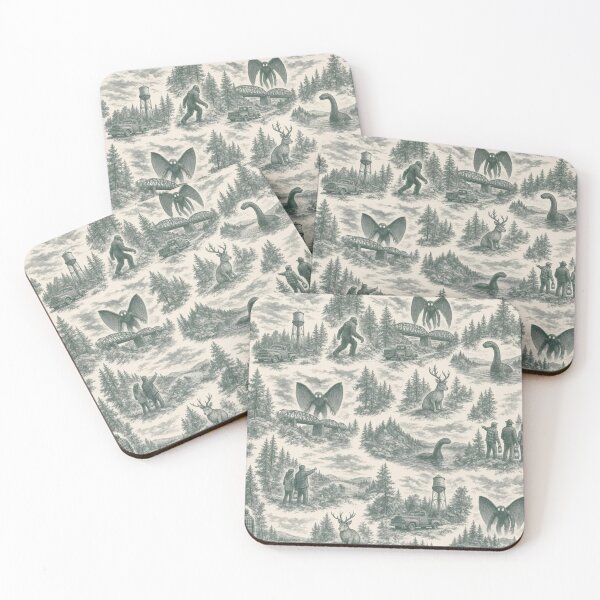 Item preview, Cryptid Sightings Toile Pattern Vintage Folklore designed and sold by StickyGuys.