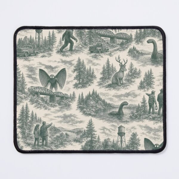 Item preview, Cryptid Sightings Toile Pattern Vintage Folklore designed and sold by StickyGuys.