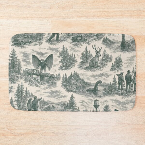 Item preview, Cryptid Sightings Toile Pattern Vintage Folklore designed and sold by StickyGuys.