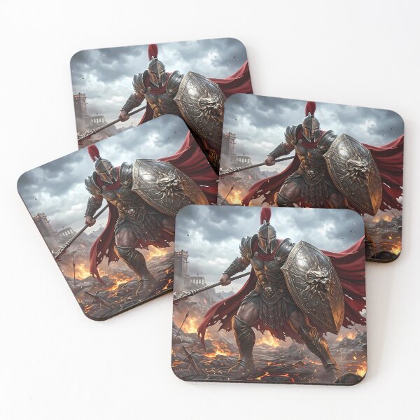 Item preview, Epic Spartan Warrior Red Cape Battlefield designed and sold by GalleryBrisArt.