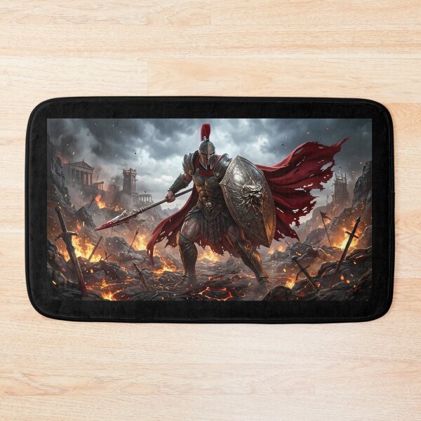 Item preview, Epic Spartan Warrior Red Cape Battlefield designed and sold by GalleryBrisArt.
