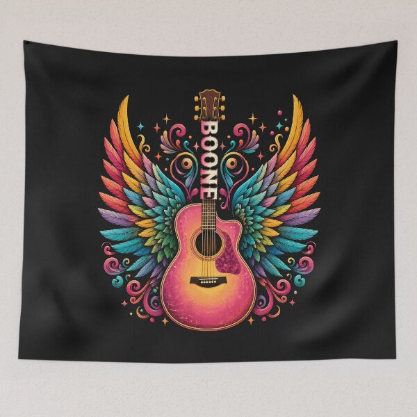Item preview, Colorful Boho Acoustic Guitar Floral Wings Music Lover designed and sold by Cimohay55.